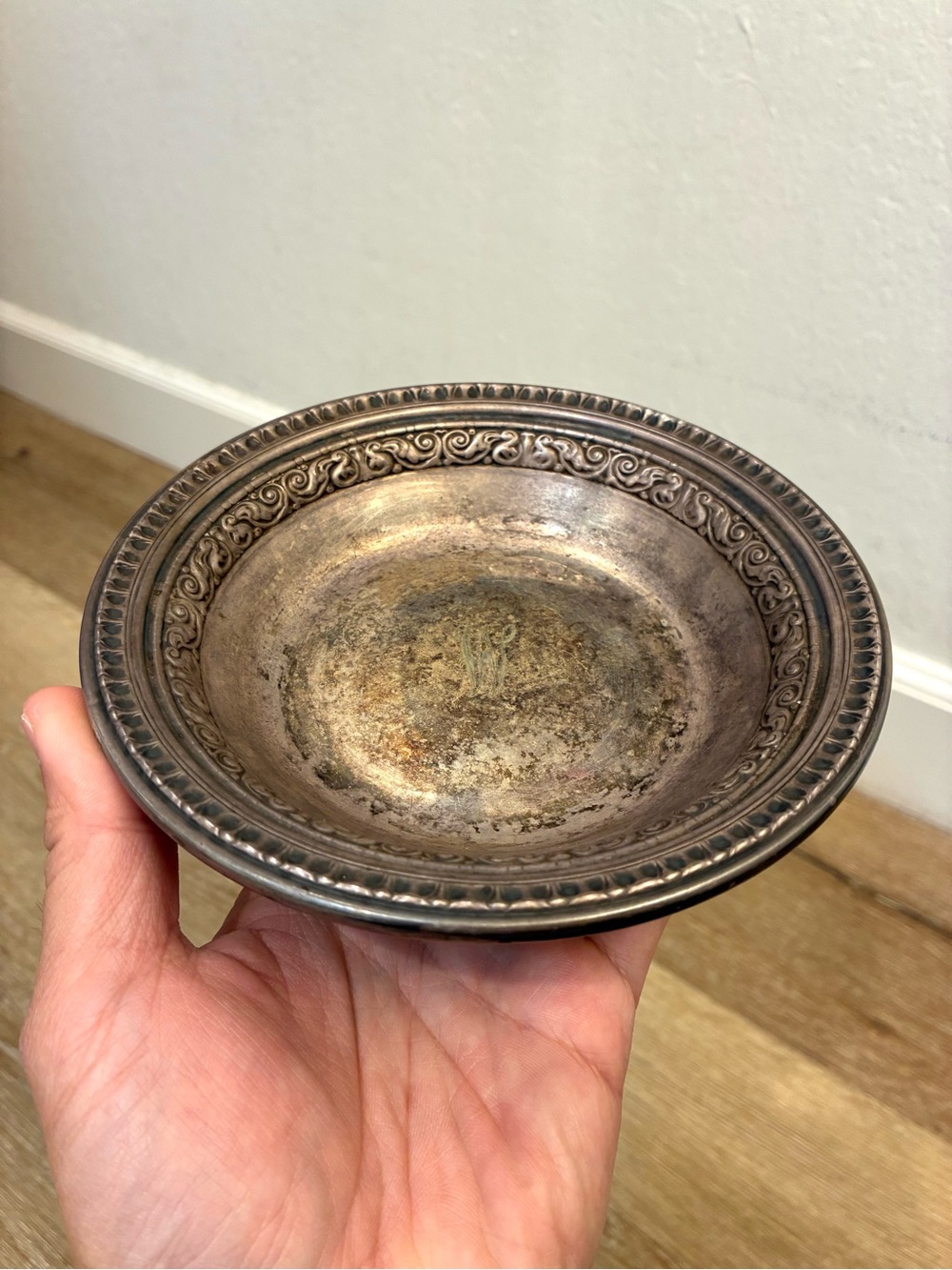Reed & Barton Silverplate Small Bowl 1201 Ornate Vintage Dish Monogram